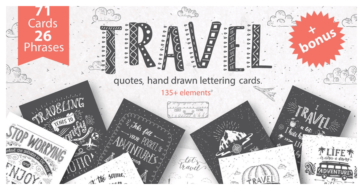 Travel Hand Drawn Lettering – MasterBundles