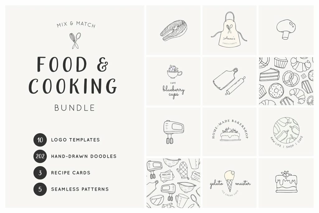 Food cooking bundle all preview.