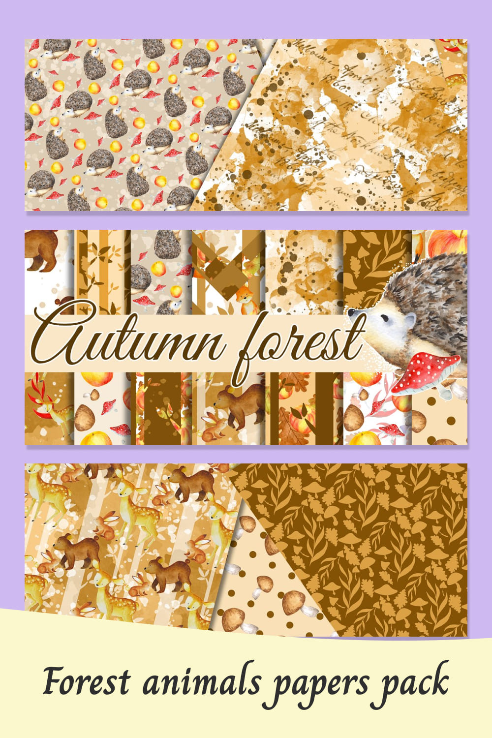Forest Animals Papers Pack 04.