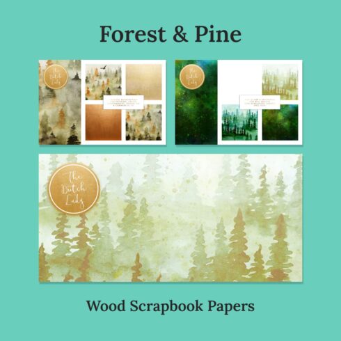 Forest Pine Wood Scrapbook Papers 01.