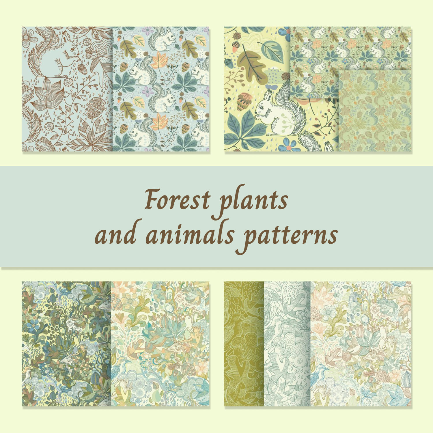 Forest Plants and Animals Patterns 01.