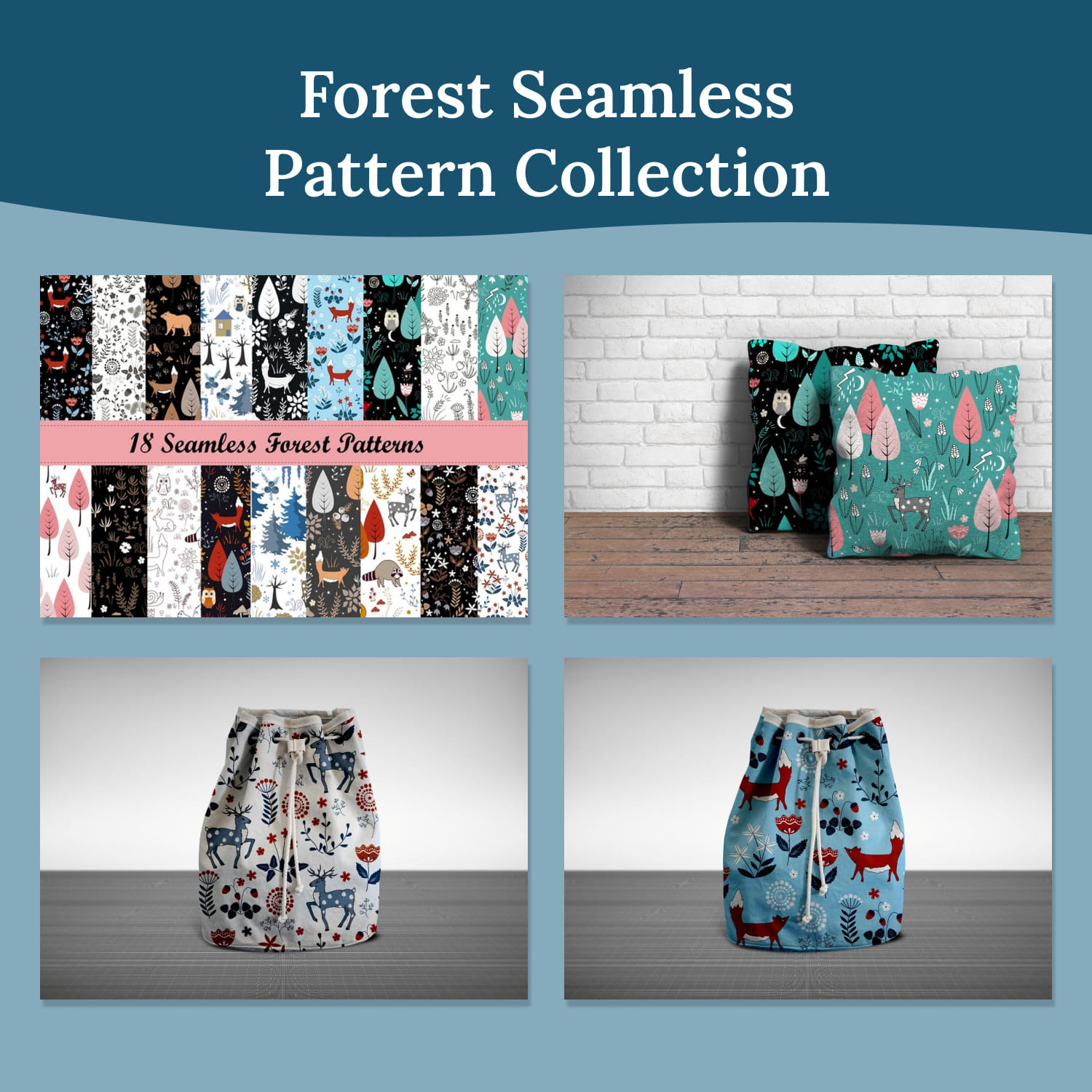 Forest Seamless Pattern Collection 01.