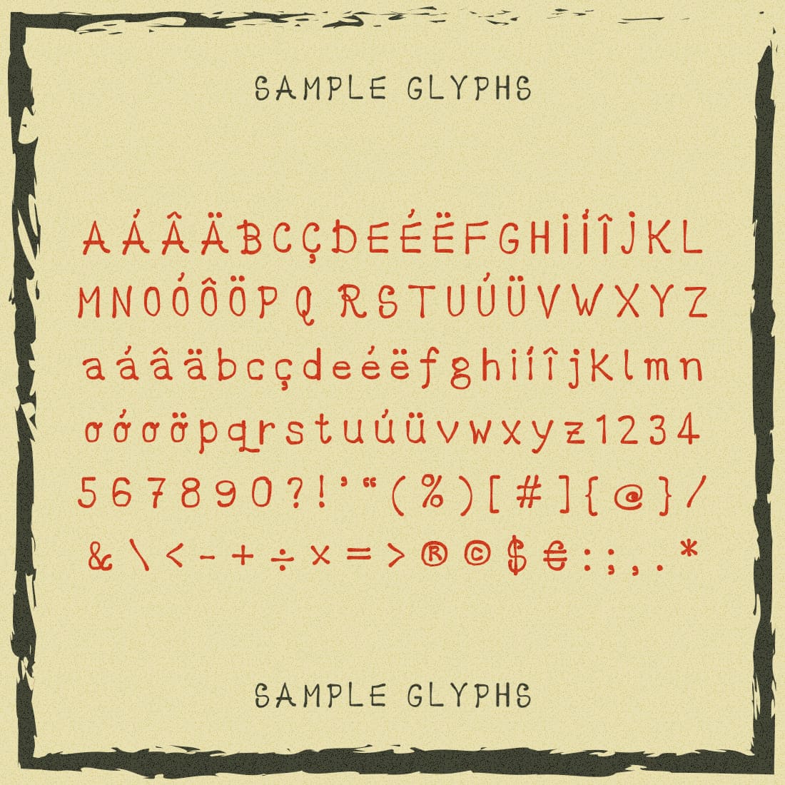 Free Mexican Font Marker Latino sample glyphs.