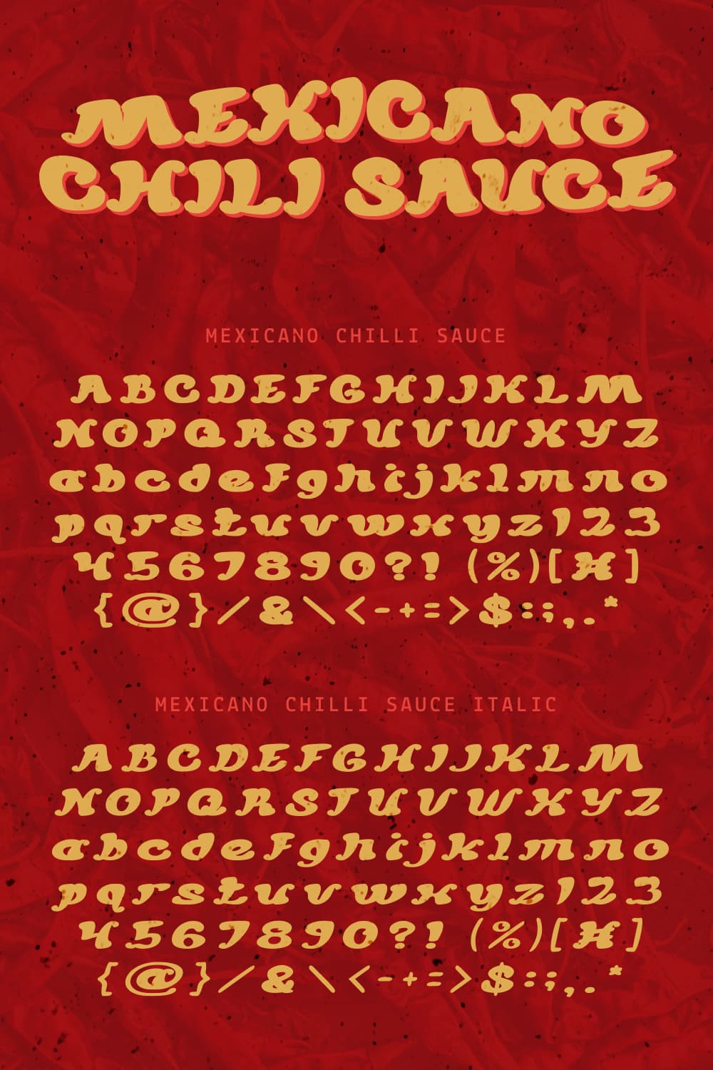 Free mexican font mexicano chili sauce Pinterest collage image by MasterBundles.