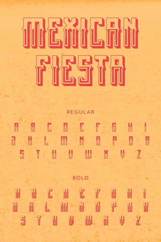 Free Mexican Font: Mexican fiesta Pinterest regular and bold types.