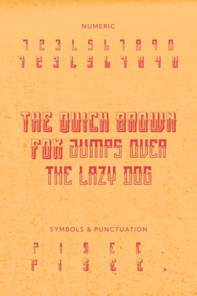 Free Mexican Font: Mexican fiesta Pinterest preview with symbols, numeric and punctuation.