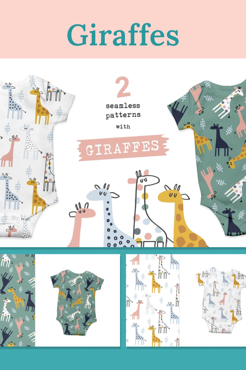 Giraffes Patterns Graphic 04.