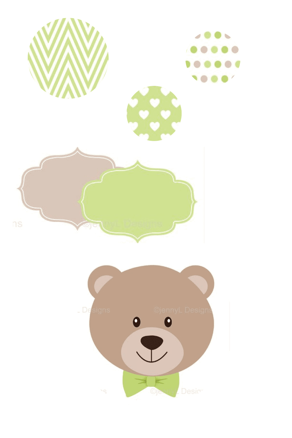 green teddy bear digital paper pic3.