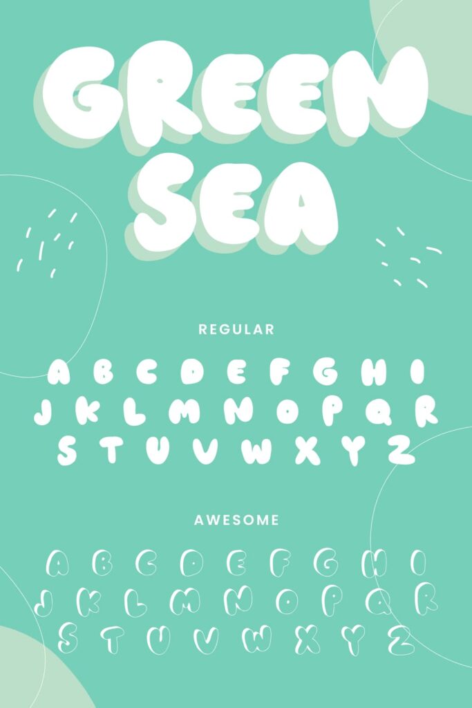 Greensea Free Patrick Font Pinterest image with regular and awesome type.