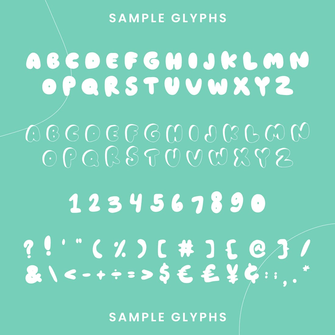 Greensea Free Patrick Font sample glyphs.