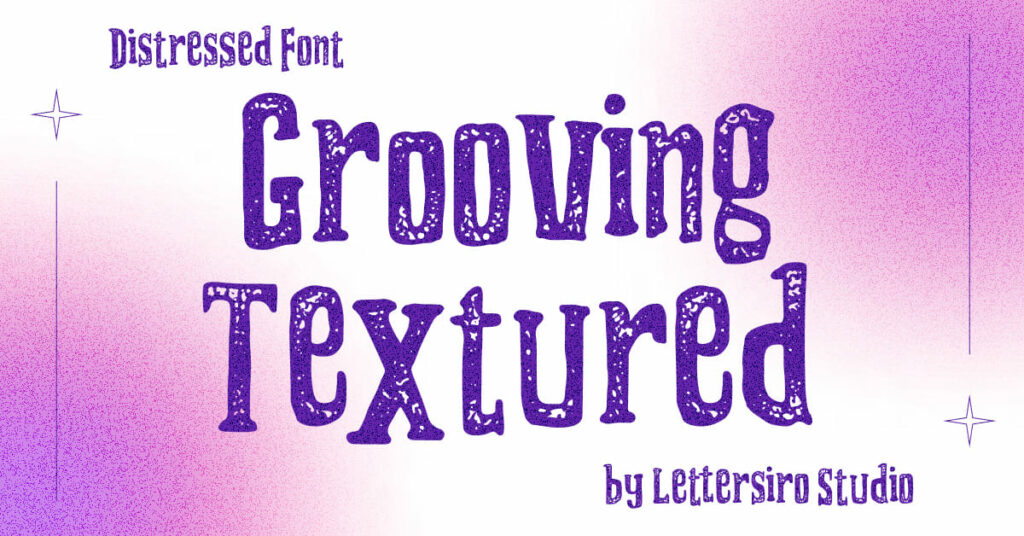 Grooving Textured Free Distressed Font Facebook collage image by MasterBundles.