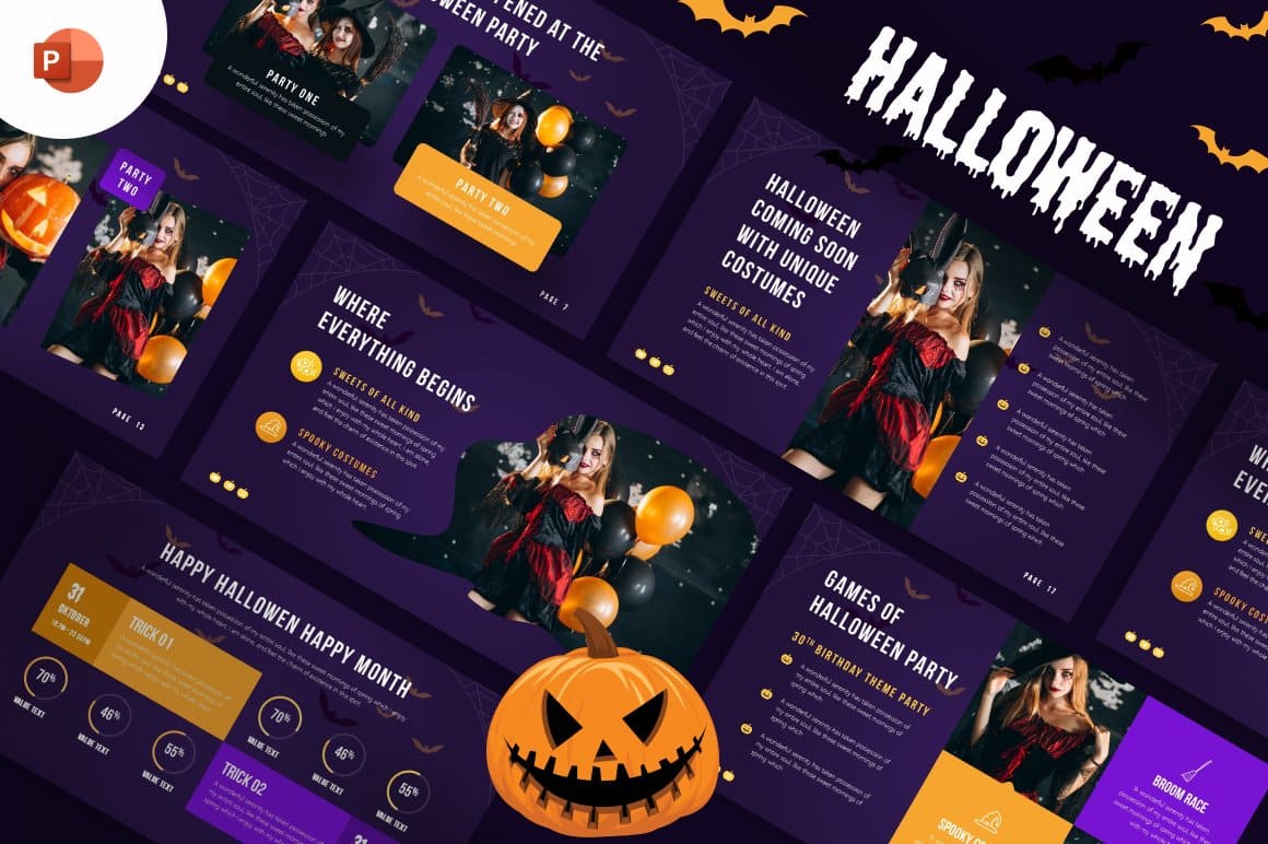 Halloween Party Powerpoint Template preview 1.