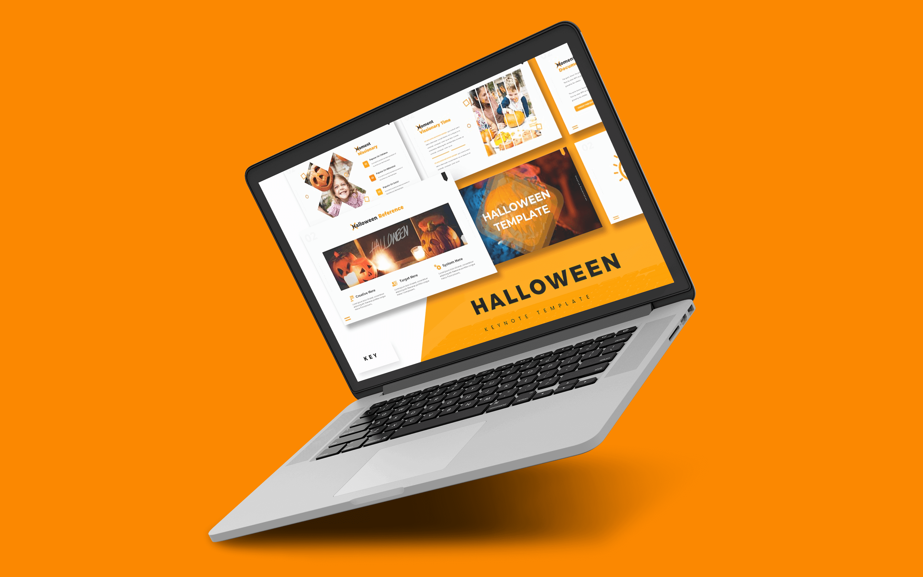 hallowen keynote template mock up laptop