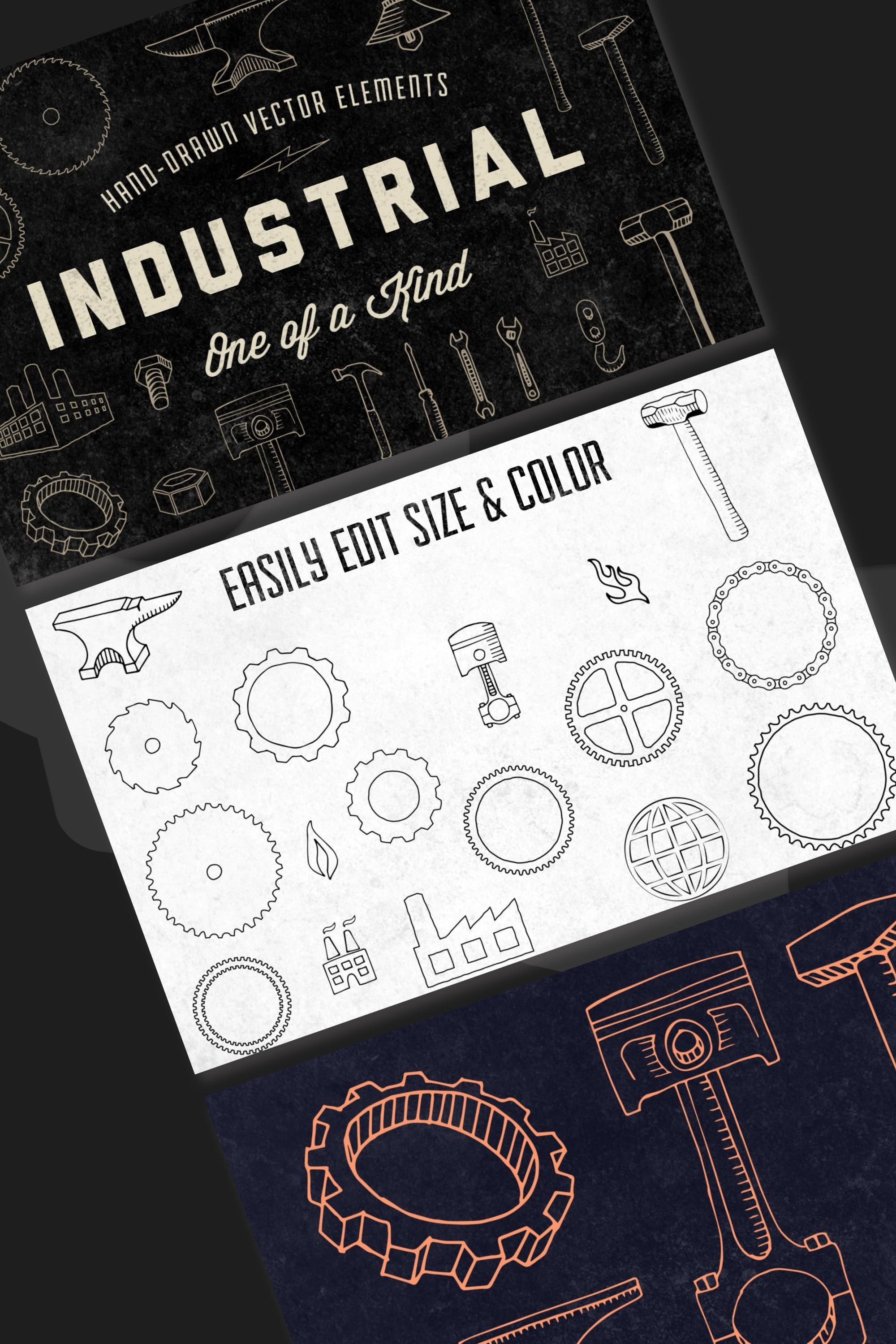 hand drawn industrial elements pinterest 2.