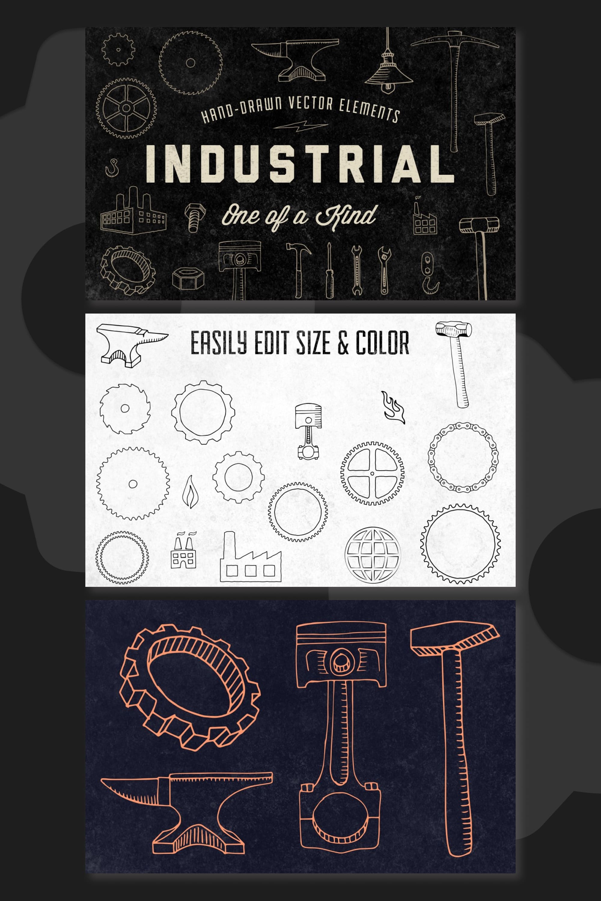 hand drawn industrial elements pinterest.