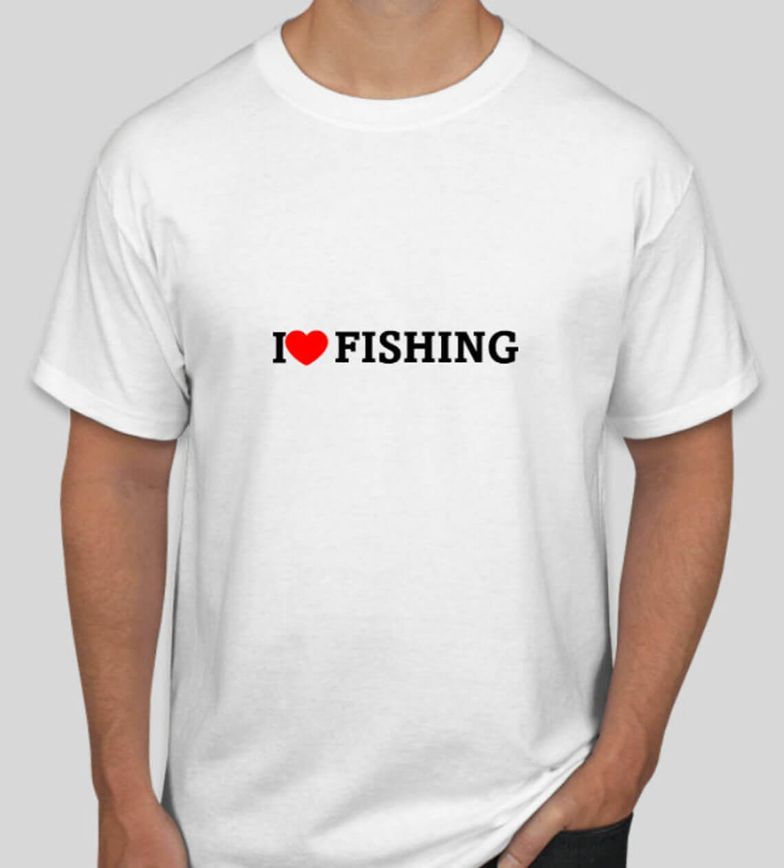 The inscription I love fishing on a T-shirt.
