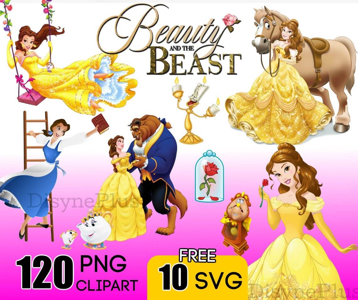 Beauty and the Beast 10 SVG and 120 PNG.