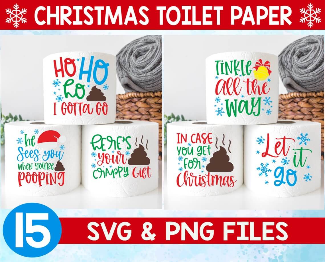 Cristmas Toilet Peper 15 SVG&PNG Files.