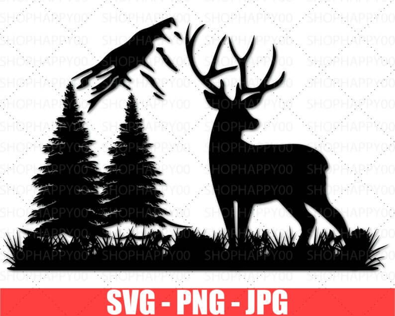 Deer SVG, PNG, JPG.