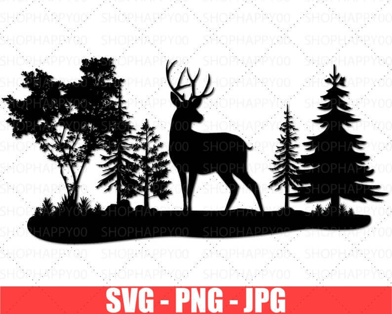 Black Deer SVG, PNG, JPG.