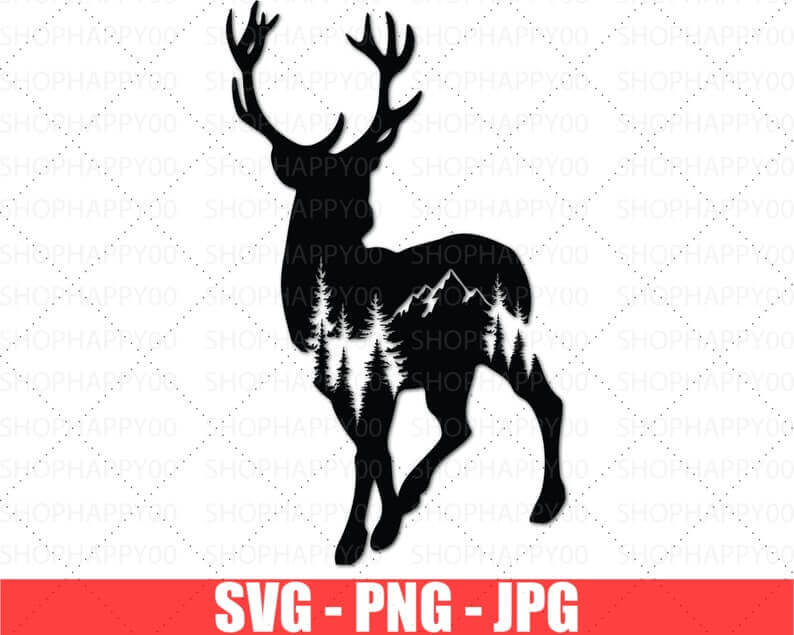 Animal Deer SVG, PNG, JPG.