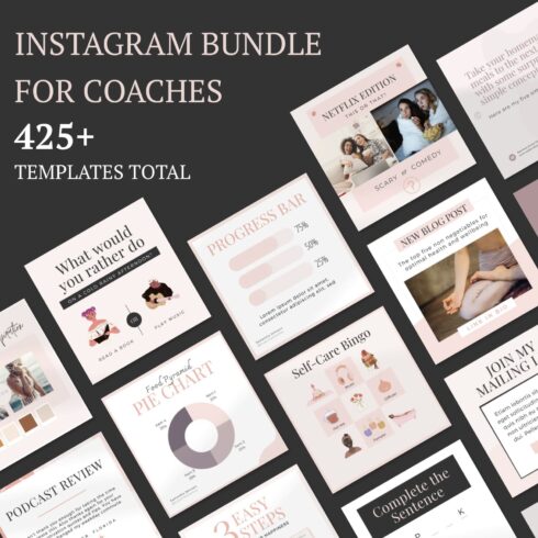 Instagram Bundle For Coaches - Canva main cover.