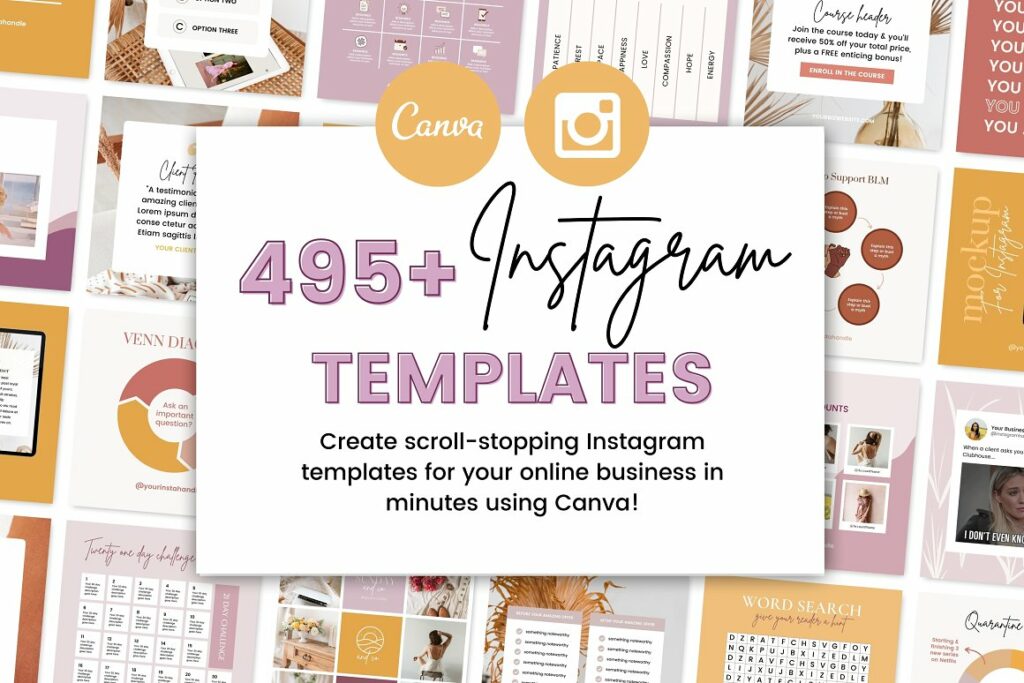 Instagram Creator for Coaches Canva 495 templates.