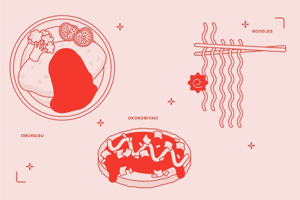 Japanese food vector illustration example image.