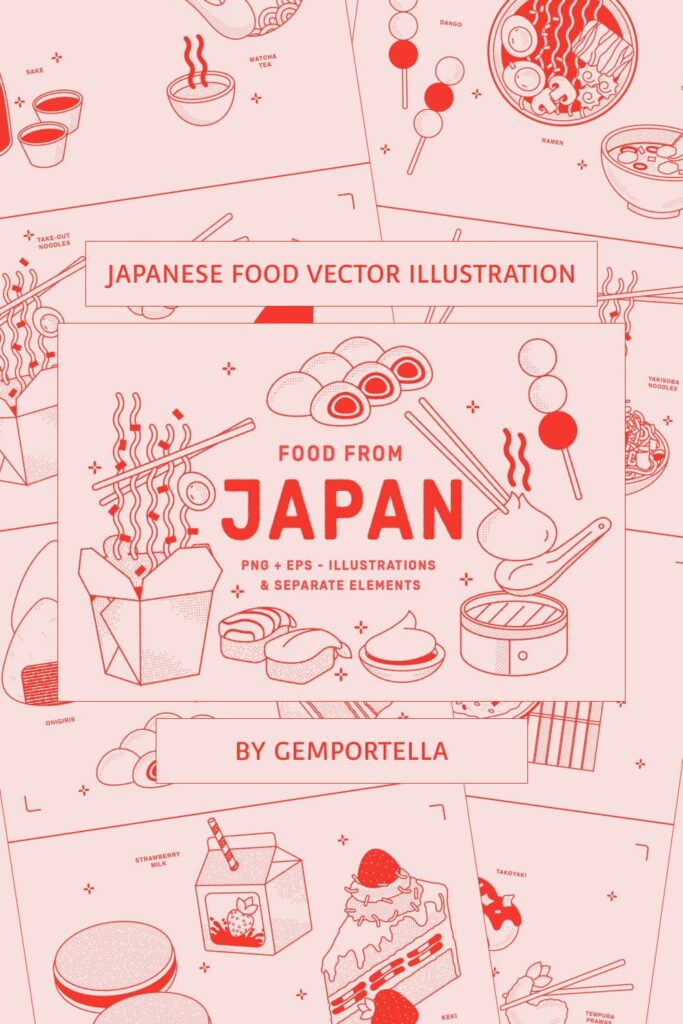 Japanese food vector illustration Pinterest.