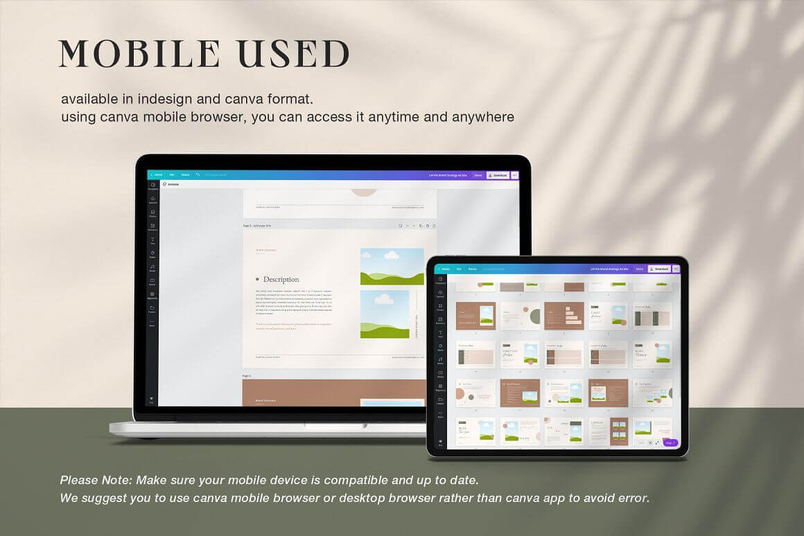 Mobile Used Available in Indesign and Canva Format.