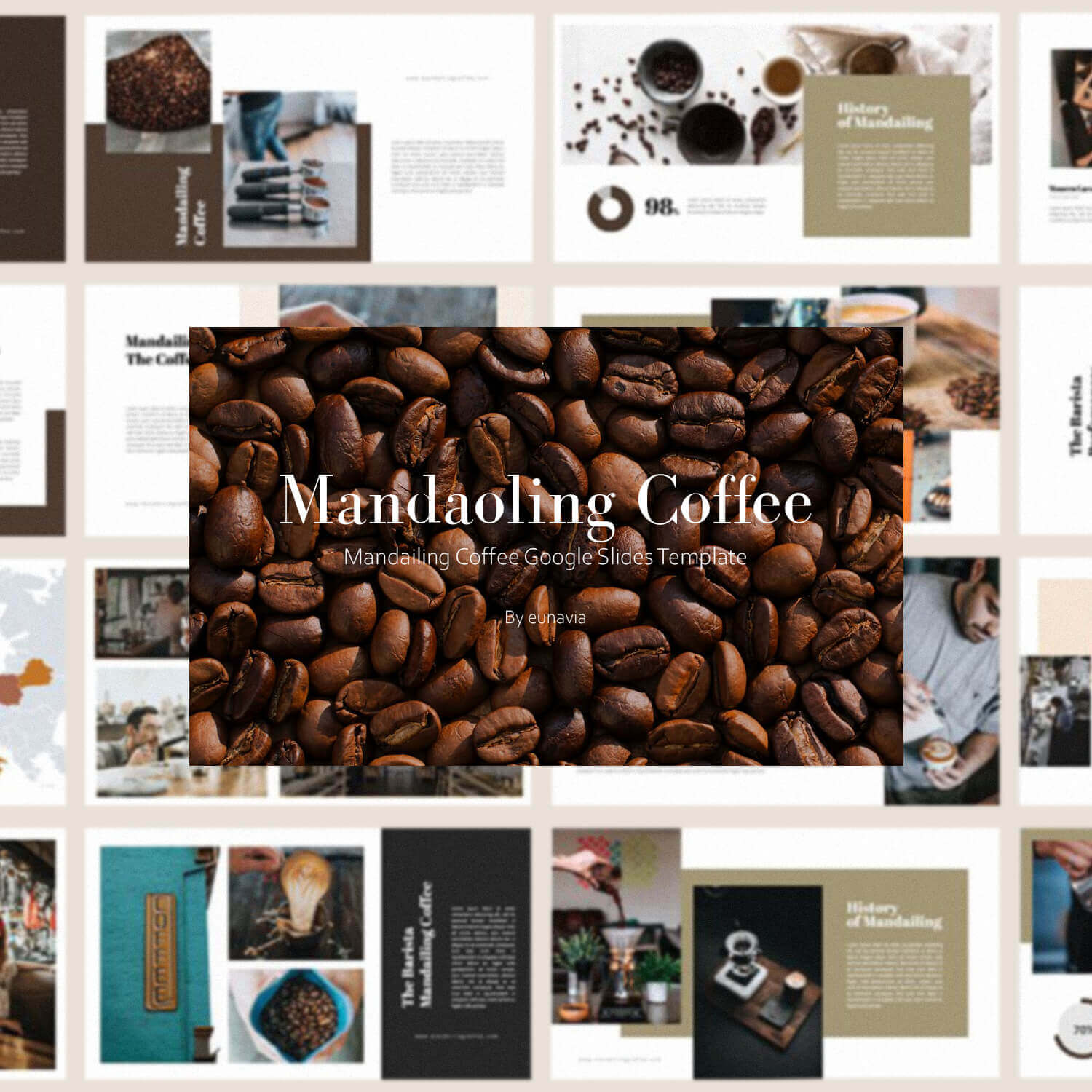 Mandailing Coffee Google Slides by Eunavia.