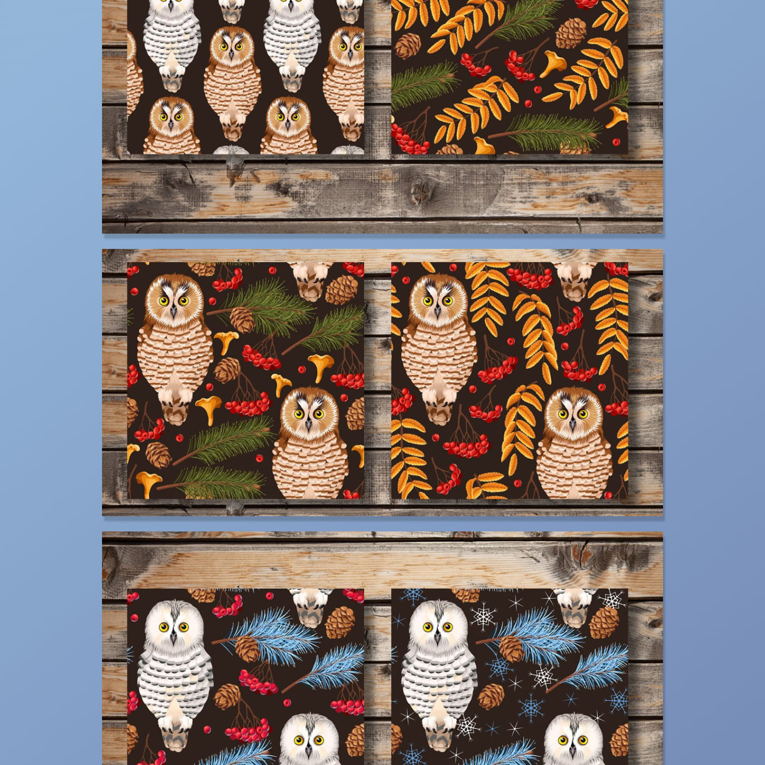 Owl and Forest Patterns 02.