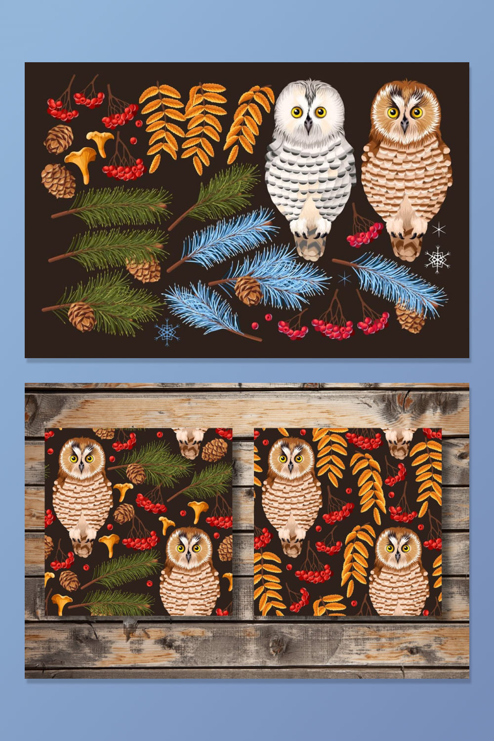 Owl and Forest Patterns 06.