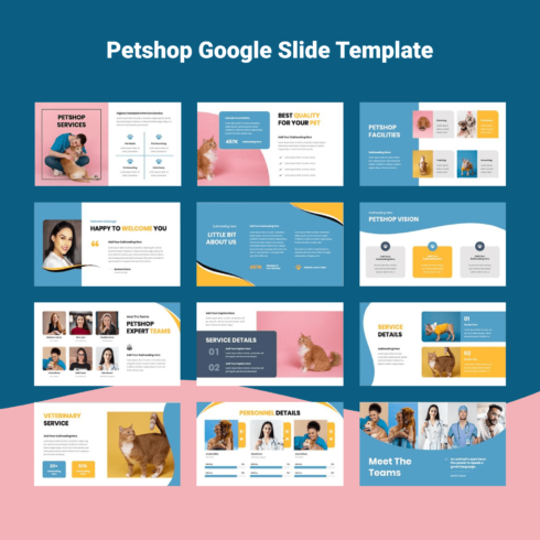 Petshop google slide template.
