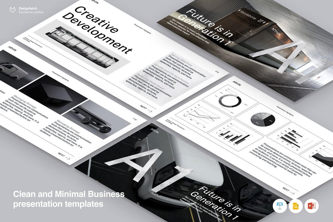 Clean and Minimal Business Presentation Templates.