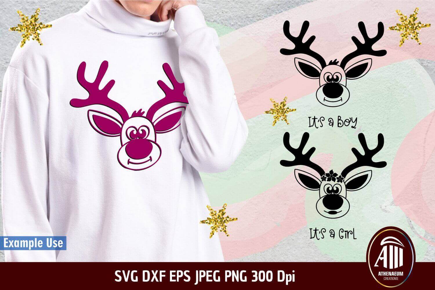 Example Use Deer Head SVG.