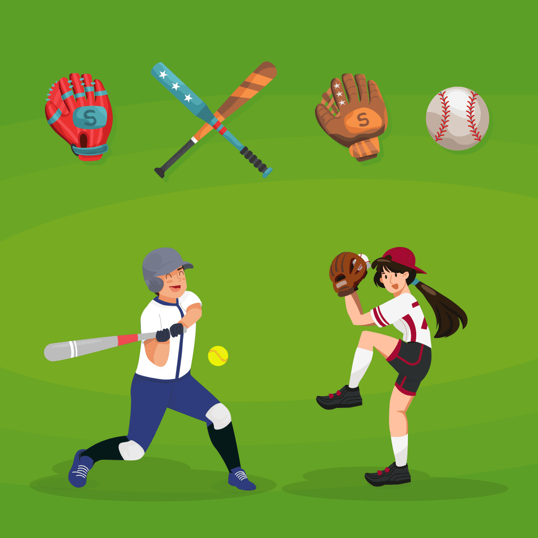 softball svg bundle preview preview image.