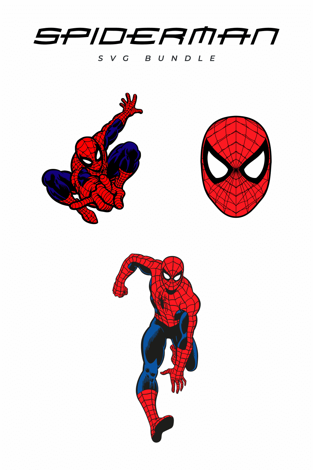 Spiderman Spider SVG bundle pinterest image.