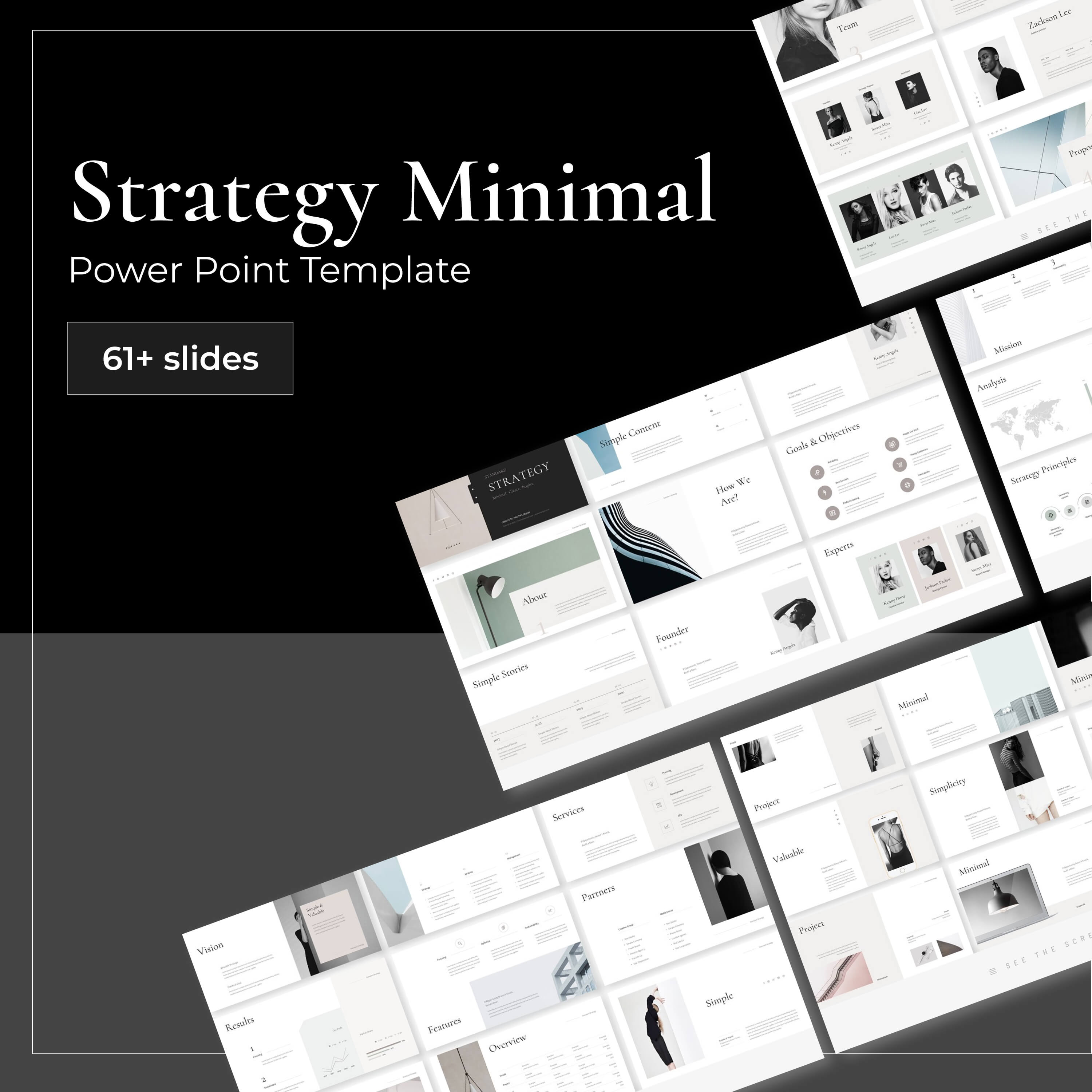 Strategy minimal powerpoint template.