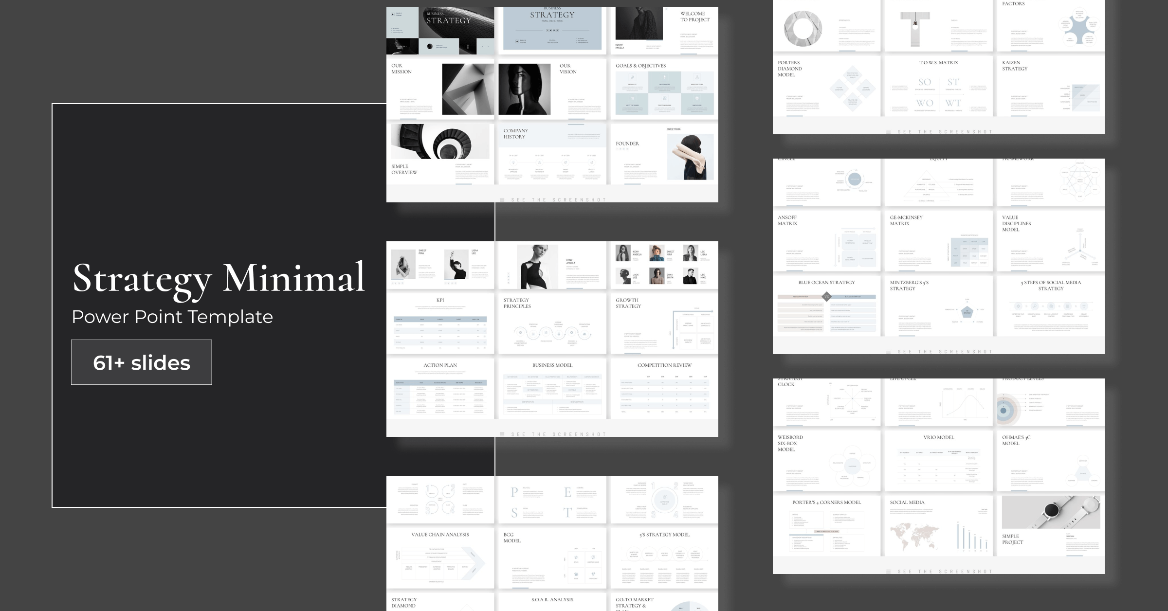 Strategy minimal powerpoint template facebook.
