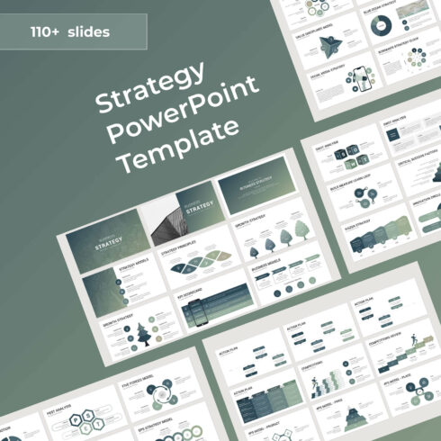 Diagonal Picture of 110 Plus Slides of Strategy Powerpoint Template.