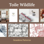 Toile Wildlife Seamless Patterns 01.
