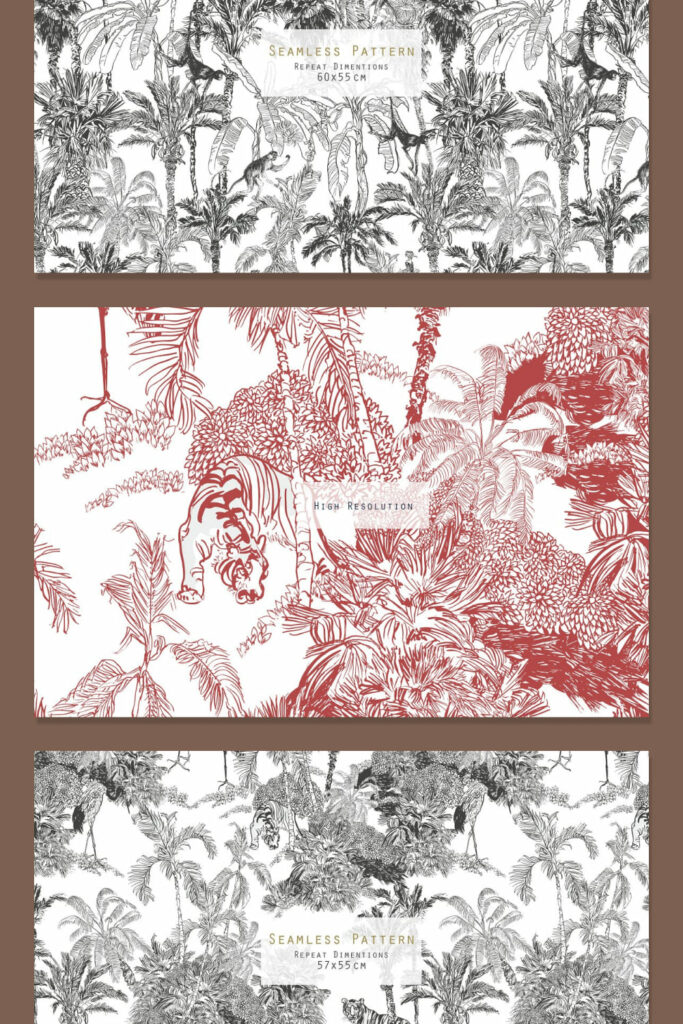 Toile Wildlife Seamless Patterns – MasterBundles