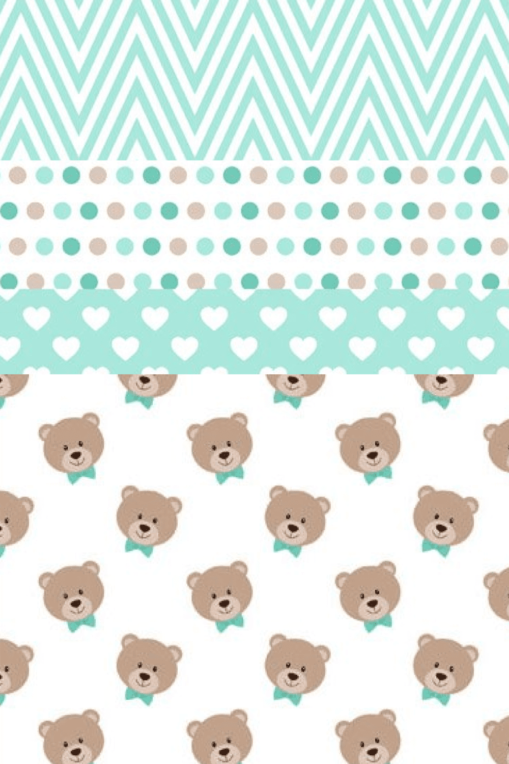 turquoise teddy bear digital paper pint4.