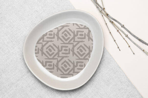 Vintage Chic Vol 1 Seamless Patterns Graphics on Plate.