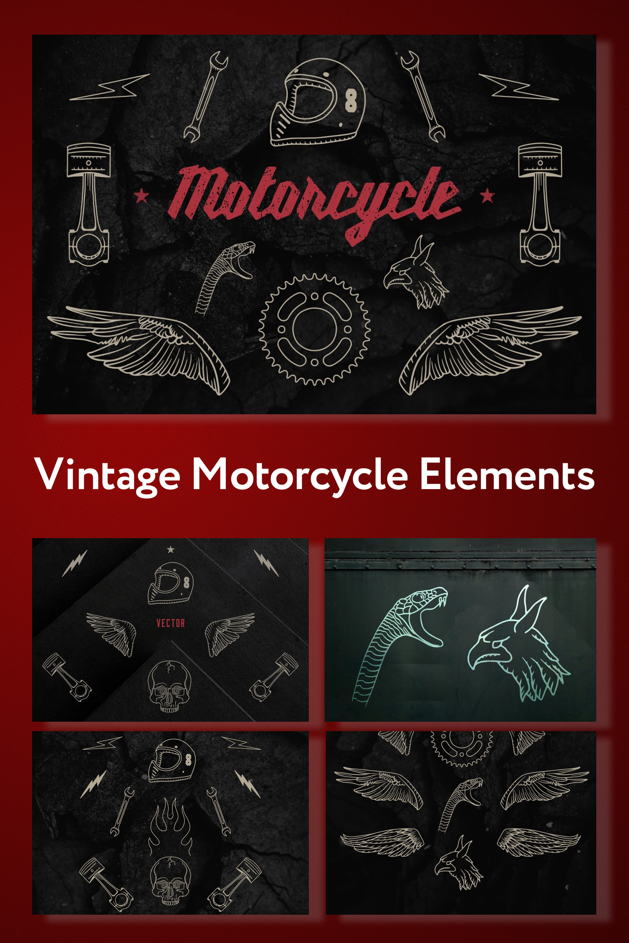 vintage motorcycle elements pinterest2.