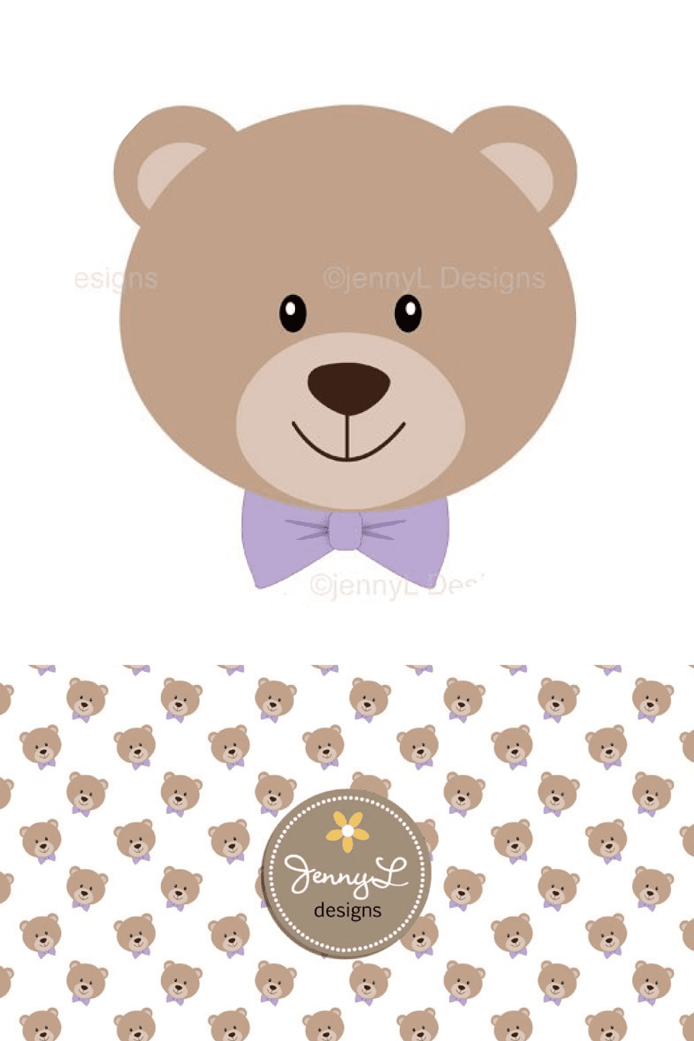 violet teddy bear digital paper pint4.