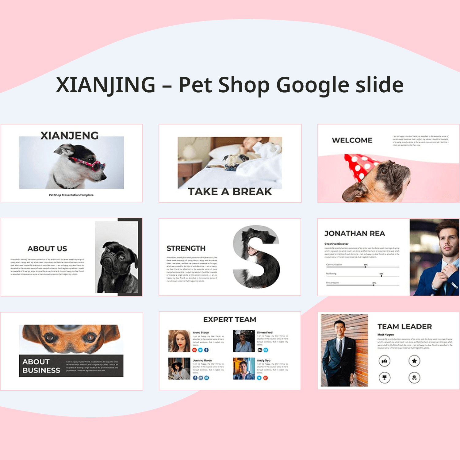 Xianjing – Pet Shop Google Slide.