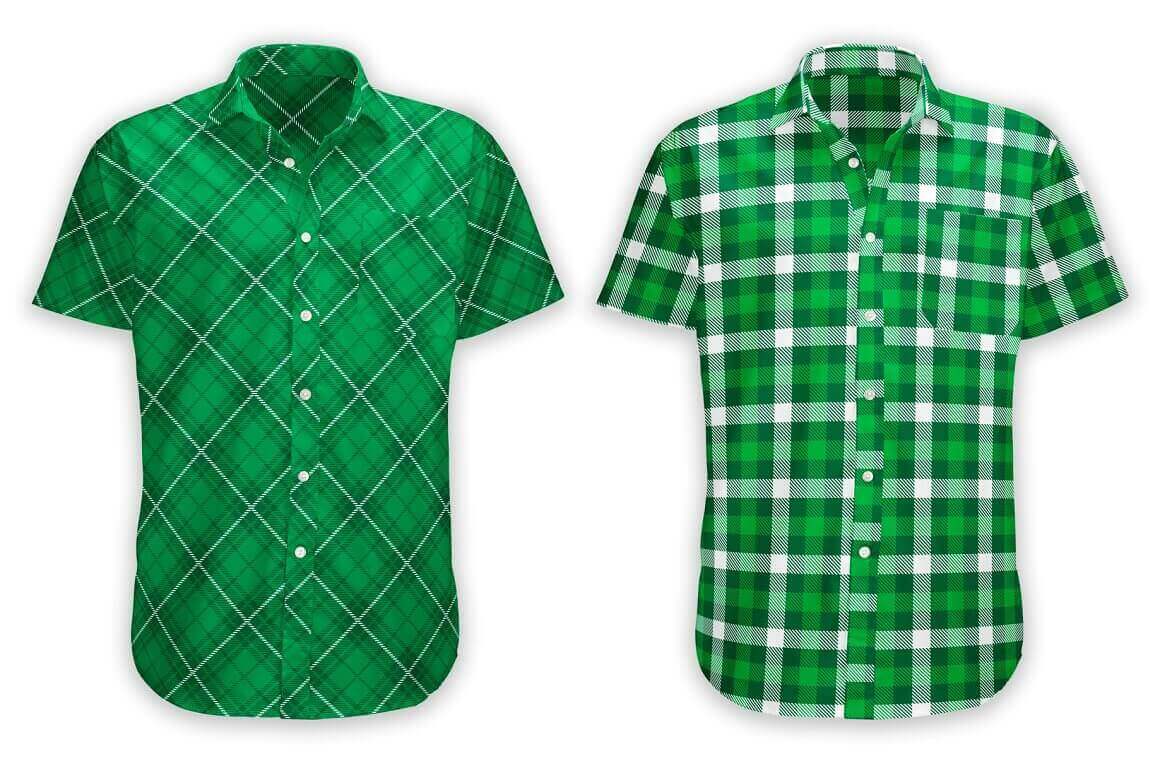 Two Plaid Shirts in Green Color.