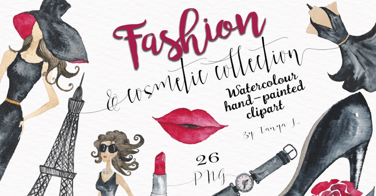 Fashion illustrations watercolor kit.
